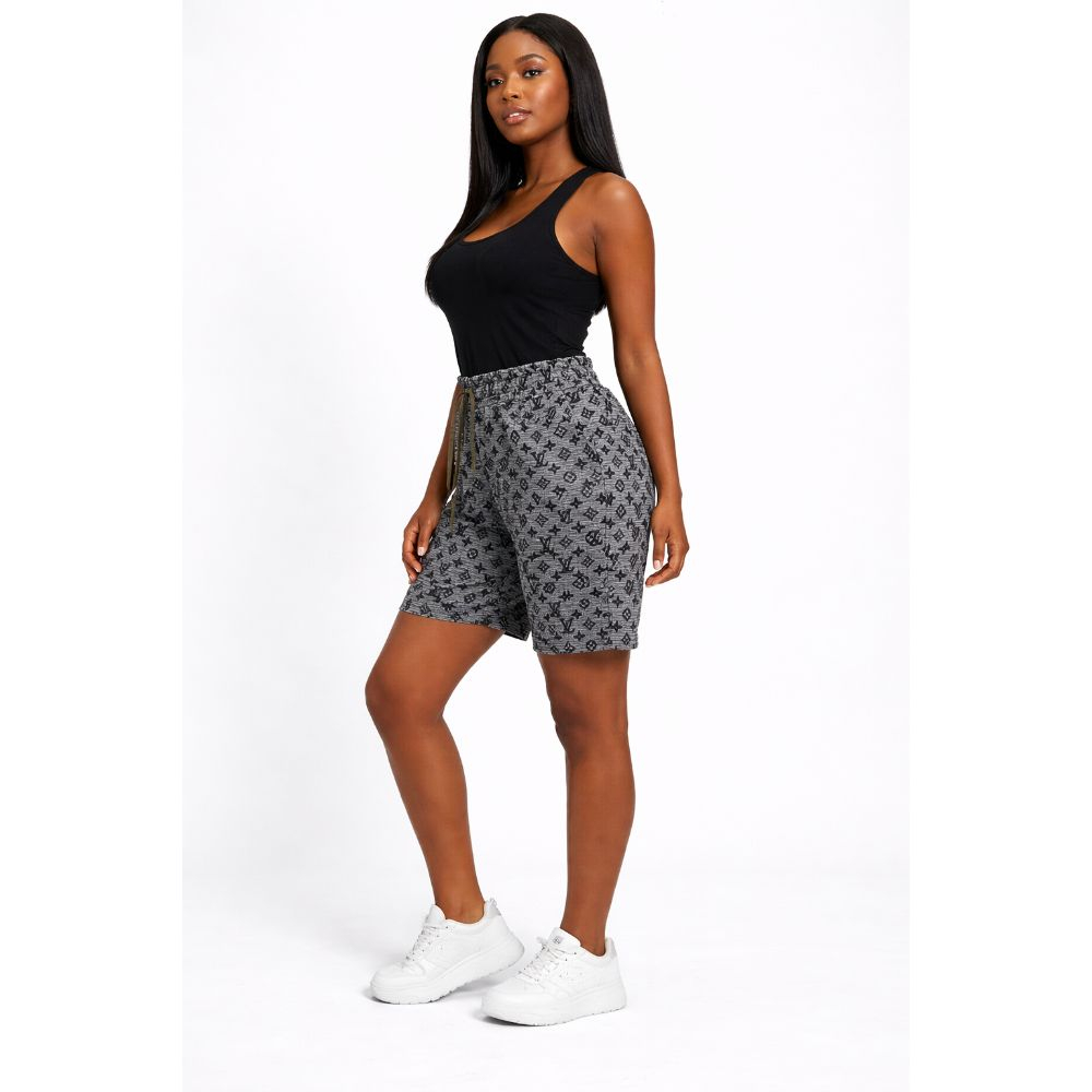Unisex Patterned Drawstring Casual Shorts